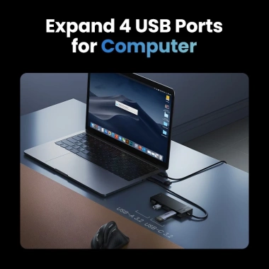 Ugreen USB-C Hub 10Gbps 4 trong 1 USB 3.2 - 4 cổng USB-C, tương thích Windows, MacBook, iPad, iPhone, Android
