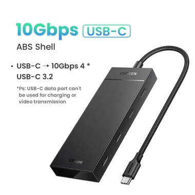 Ugreen USB-C Hub 10Gbps 4 trong 1 USB 3.2 - 4 cổng USB-C, tương thích Windows, MacBook, iPad, iPhone, Android