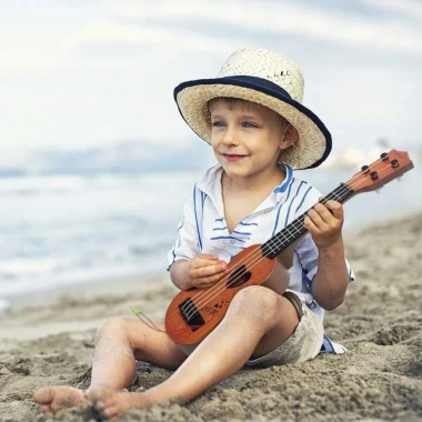 Ukulele 4 dây Yukrili - Đồ chơi nhạc cụ học đi, nút điều chỉnh bền bì, giảm giá tới 104.500 VND cho bé, phát triển âm nhạc 4