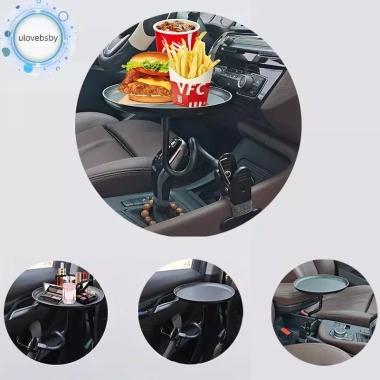 Ulovebsby Giá đỡ ô tô đa năng - Khay tròn đựng ăn, uống, điện thoại cho du lịch
