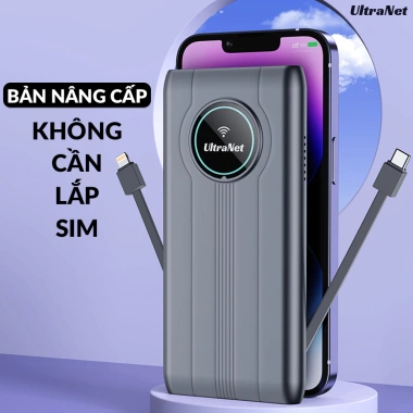 UltraNet JS018 - Bộ phát WiFi di động kiêm sạc dự phòng, WiFi 6, pin trâu, mạng mạnh, bảo hành 1 năm - 838.000₫