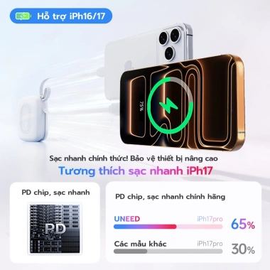 Uneed Mini 10.000mAh PD 22.5W – Sạc nhanh iPhone 8‑17 & Android, Quà tặng nữ 499k 4 Uneed Mini 10.000mAh PD 22.5W – Sạc nhanh iPhone 8‑17 & Android, Quà tặng nữ 499k 4