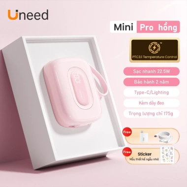 Uneed Mini 10.000mAh PD 22.5W – Sạc nhanh iPhone 8‑17 & Android, Quà tặng nữ 499k