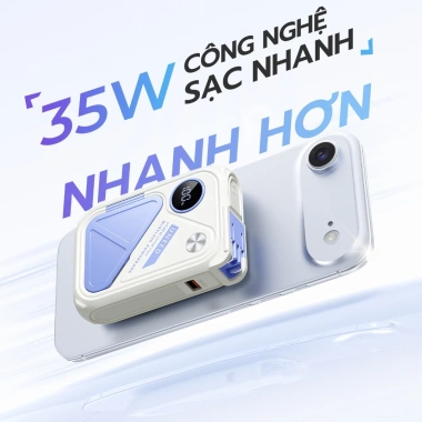 Uneed Qi2 PD35W Sạc Dự Phòng 30.000mAh - Sạc Nhanh 22.5W, AC, iPhone, Android, tai nghe, đồng hồ - 759.000đ