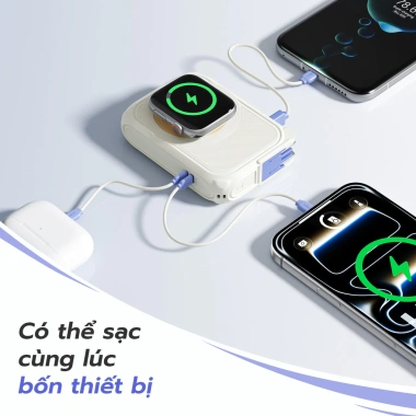 Uneed Qi2 PD35W Sạc Dự Phòng 30.000mAh - Sạc Nhanh 22.5W, AC, iPhone, Android, tai nghe, đồng hồ - 759.000đ