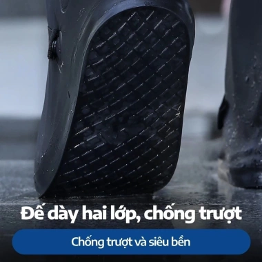 Ủng đi mưa xe máy cao cổ - Chống nước 100% - Đế chống trượt bền, gấp gọn, 139k 2