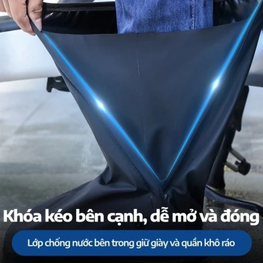 Ủng đi mưa xe máy cao cổ - Chống nước 100% - Đế chống trượt bền, gấp gọn, 139k 6
