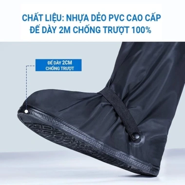 Ủng đi mưa xe máy cao cổ - Chống nước 100% - Đế chống trượt bền, gấp gọn, 139k 8