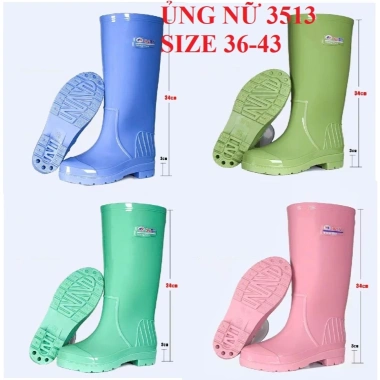 ủng hoa sen size 36-43 đi mưa lội nước, chống trượt, lao động nam nữ - 40.124 VND 8