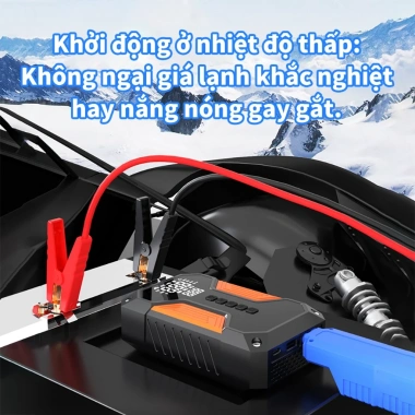 Unisen 5IN1 Kích Bình Bơm Lốp Xe Ô Tô 10.000mAh Đèn Pin Sạc Dự Phòng Bảo Hành 12 Tháng 5