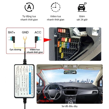 Unisen Cáp hạ áp Dashcam giám sát đỗ xe 24V-12V-5V - Giảm giá 22% chỉ 99.000 VND 3