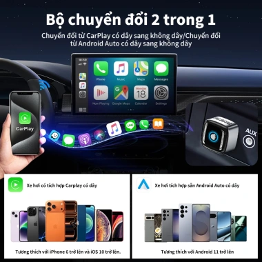 Unisen Chuyển đổi CarPlay/Android Auto 2 trong 1 có dây không dây – Cắm ngay 299.000₫ 7 Unisen Chuyển đổi CarPlay/Android Auto 2 trong 1 có dây không dây – Cắm ngay 299.000₫ 7