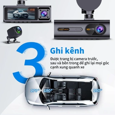 Unisen F5 Camera hành trình ô tô HD 1.440P WiFi GPS camera giám sát đỗ xe 24h 1.299.000