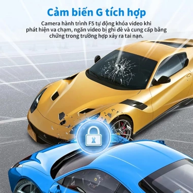 Unisen F5 Camera hành trình ô tô HD 1.440P WiFi GPS camera giám sát đỗ xe 24h 1.299.000