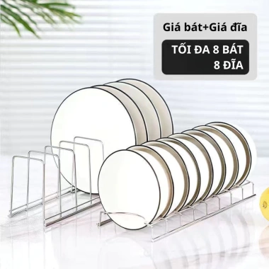 Úp Bát Đĩa Inox Chống Gỉ MonoHome Kệ Úp Đũa Tô Ráo Nước Không Gian, Giá 59.000