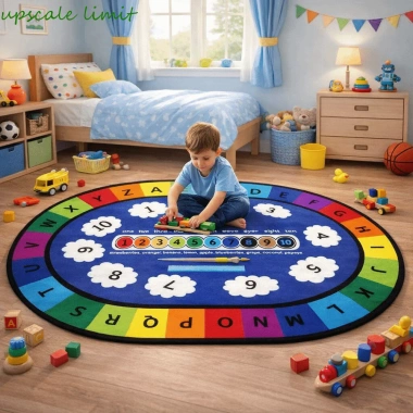UPSCALE LIMIT Thảm giáo dục trẻ em - Thảm chơi mềm, chống trượt, số động vật, bảng chữ cái, họa tiết hoạt hình