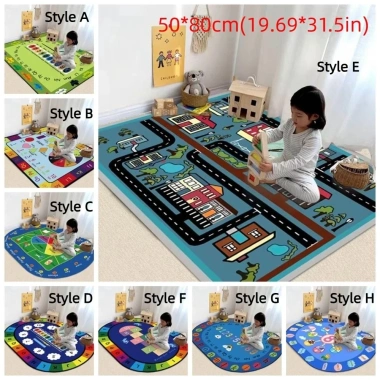 UPSCALE LIMIT Thảm giáo dục trẻ em - Thảm chơi mềm, chống trượt, số động vật, bảng chữ cái, họa tiết hoạt hình