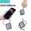 Usams Powerbank 10.000mAh 22.5W Sạc nhanh, Màn hình số gập lại cho điện thoại