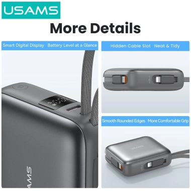 Usams Powerbank 10.000mAh 22.5W Sạc nhanh, Màn hình số gập lại cho điện thoại 8 Usams Powerbank 10.000mAh 22.5W Sạc nhanh, Màn hình số gập lại cho điện thoại 8