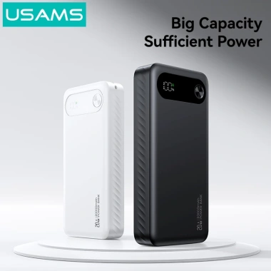 USAMS Powerbank 20.000mAh Màn Hình Kỹ Thuật Số 20W PD Sạc Nhanh iPhone và Samsung