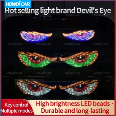 USB Big Devil Eyes Light cho ô tô - Màn hình LED, lập trình, ánh sáng cửa sổ