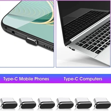 Usb C Chống Bụi Nhôm Hợp Kim Loại C - Bảo Vệ Nắp Cổng Sạc Samsung, Xiaomi, Chống Thấm Nước