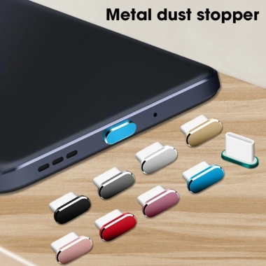 Usb C Chống Bụi Nhôm Hợp Kim Loại C - Bảo Vệ Nắp Cổng Sạc Samsung, Xiaomi, Chống Thấm Nước