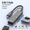 USB-C Hub 3 trong 1 Type-C sang HDMI 4K 120Hz + USB3.0 & 100W PD Docking Station