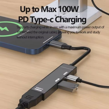 USB-C Hub 3 trong 1 Type-C sang HDMI 4K 120Hz + USB3.0 & 100W PD Docking Station 3 USB-C Hub 3 trong 1 Type-C sang HDMI 4K 120Hz + USB3.0 & 100W PD Docking Station 3