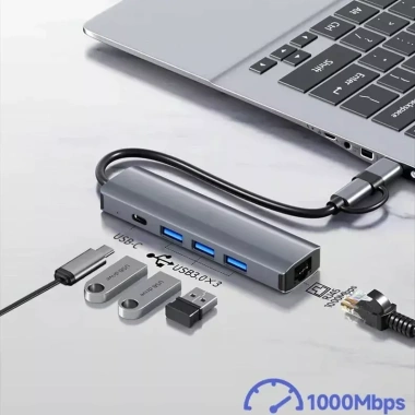 USB-C HUB đa cổng USB 3.0 và Gigabit Ethernet RJ45 cho MacBook Pro - 264.000đ 3