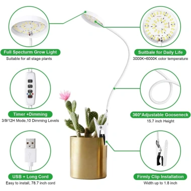 USB Hai Màu Kép Ấm – Cáp Sạc Lại LED Nhỏ, Thiết Kế Bắc Âu Xanh Tươi, Giá 358.600₫