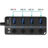 USB Hub 3.0/2.0 tốc độ cao 4/7 cổng ON/OFF - Chuyển đổi PC, hub tiện lợi 6