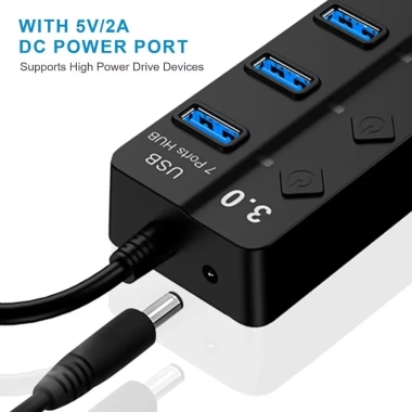 USB Hub 3.0/2.0 tốc độ cao 4/7 cổng ON/OFF - Chuyển đổi PC, hub tiện lợi