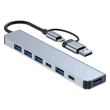 USB Hub 8 trong 2 USB-C, 4 USB 3.0 + Đọc thẻ TF/SD, âm thanh MacBook Pro Air - 92.400₫ 5