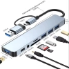 USB Hub 8 trong 2 USB-C, 4 USB 3.0 + Đọc thẻ TF/SD, âm thanh MacBook Pro Air - 92.400₫ 7