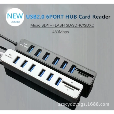 Usb Hub Combo 8 Cổng + Đầu Đọc Thẻ SD - Hub Mở Rộng 2.0 USB, Giá chỉ 93.500 VND 6 Usb Hub Combo 8 Cổng + Đầu Đọc Thẻ SD - Hub Mở Rộng 2.0 USB, Giá chỉ 93.500 VND 6