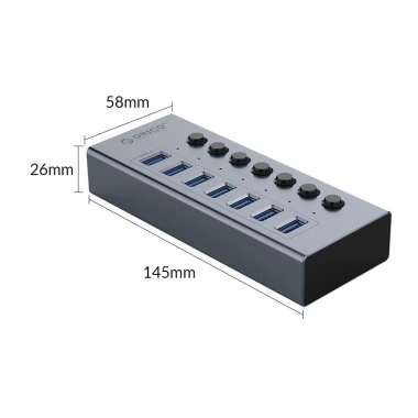 USB HUB ORICO BT2U3-7AB 7 Cổng USB 3.0 Độc Lập - Hàng Chính Hãng Giá Ưu Đãi 950k 5