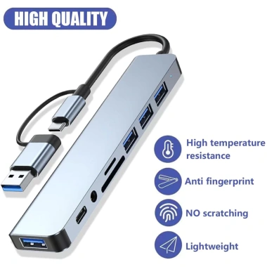 USB HUB Type C Đa Cổng 4 Port Adapter cho Điện Thoại, Laptop, PC - Tốc Độ 5Gbps, Giá Giảm 110k