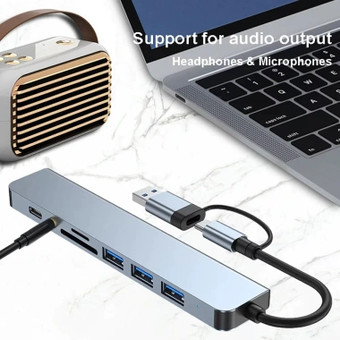 USB HUB Type C Đa Cổng 4 Port Adapter cho Điện Thoại, Laptop, PC - Tốc Độ 5Gbps, Giá Giảm 110k