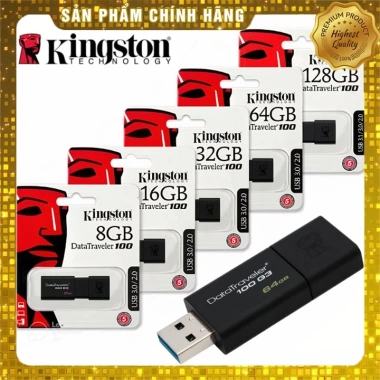 USB Kingston DataTraveler 100 G3 4-64GB - Tốc độ cao, Bảo mật, Giá chỉ 89.000 VND