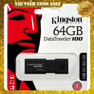 USB Kingston DataTraveler 100 G3 4-64GB - Tốc độ cao, Bảo mật, Giá chỉ 89.000 VND