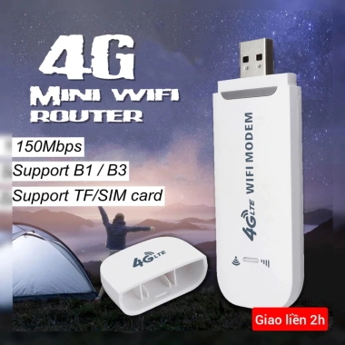 USB phát WiFi 4G LTE DCOM U80 tốc độ 150Mbps, giá chỉ 200k, phát wifi từ Sim 2