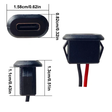 USB Type-C Đầu Nối Chống Nước Nén Trực Tiếp 1-10 Cái, Đế Nữ, Ổ Cắm Nữ, Sạc Hàn - 43.443₫