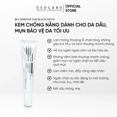 USOLAB Kem Chống Nắng SPF 50 PA++++ 50ml Da Dầu Mụn - Matte, Giá 129k