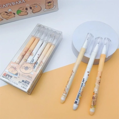 UUMIR 12 Bút Gel Xóa Được 0.38mm Capybara Đen/Xanh - Bút Mực Chữ Ký Siêu Mịn