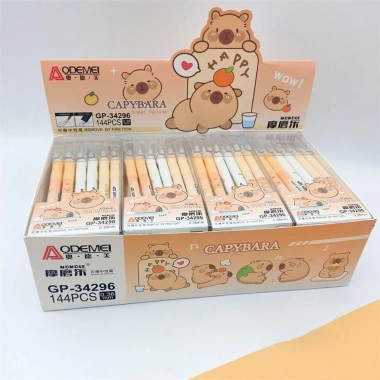 UUMIR 12 Bút Gel Xóa Được 0.38mm Capybara Đen/Xanh - Bút Mực Chữ Ký Siêu Mịn