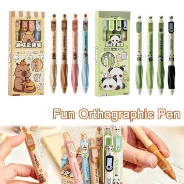 UUMIR 4 Bút Gel Capibara Panda Soft Grip Đen 0.5mm Khô Nhanh - Giá 71.940 VND