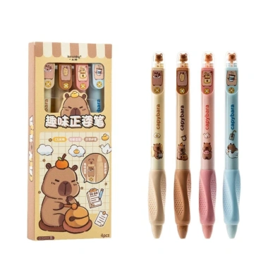 UUMIR 4 Bút Gel Capibara Panda Soft Grip Đen 0.5mm Khô Nhanh - Giá 71.940 VND