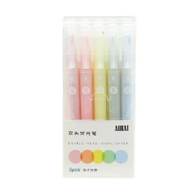 UUMIR 5 màu Highlighter Double Head Pastel, Bút Huỳnh Quang cho Sổ Lưu Niệm - Quà Học Sinh