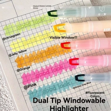UUMIR 5 màu Highlighter Double Head Pastel, Bút Huỳnh Quang cho Sổ Lưu Niệm - Quà Học Sinh